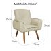 Kit 02 Poltronas Decorativa Emília Plus Suede Diversas Marfim