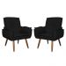 Kit 02 Poltronas Decorativa Emília Plus Suede Diversas Preto