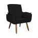 Kit 02 Poltronas Decorativa Emília Plus Suede Diversas Preto