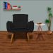 Kit 02 Poltronas Decorativa Emília Plus Suede Diversas Preto