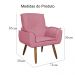 Kit 02 Poltronas Decorativa Emília Plus Suede Diversas Rosa