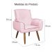 Kit 02 Poltronas Decorativa Emília Plus Suede Diversas Rosa