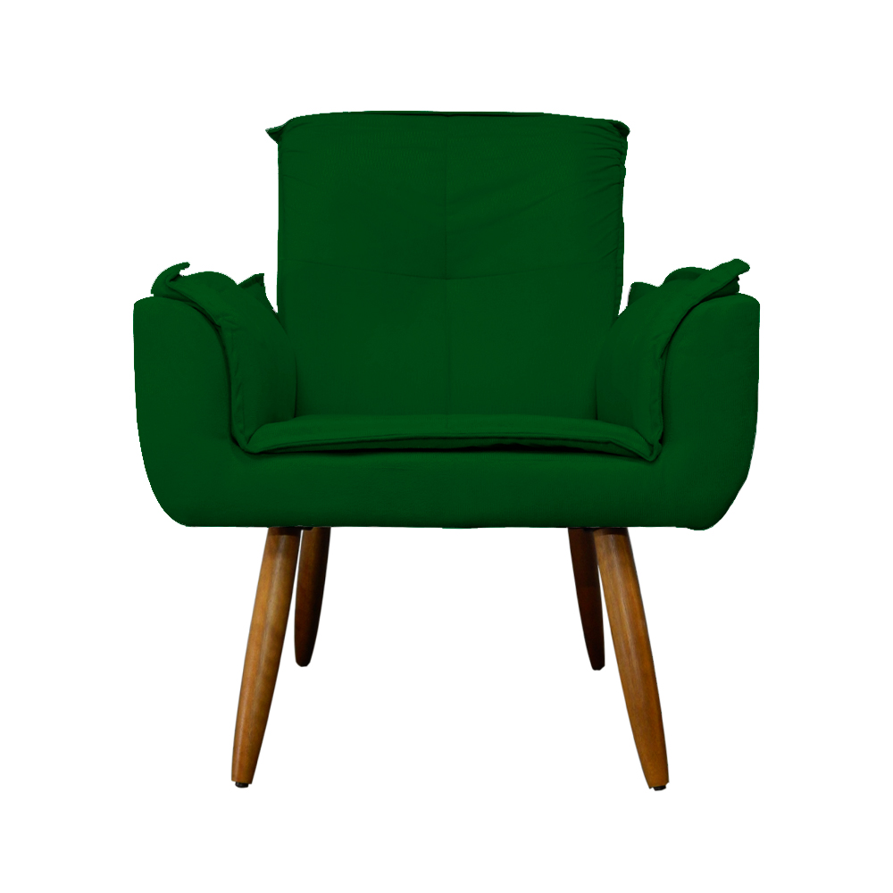 Kit 02 Poltronas Decorativa Emília Plus Suede Diversas Verde