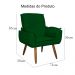 Kit 02 Poltronas Decorativa Emília Plus Suede Diversas Verde