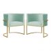Kit 02 Poltronas Decorativa Luana Luxo Veludo Acqua