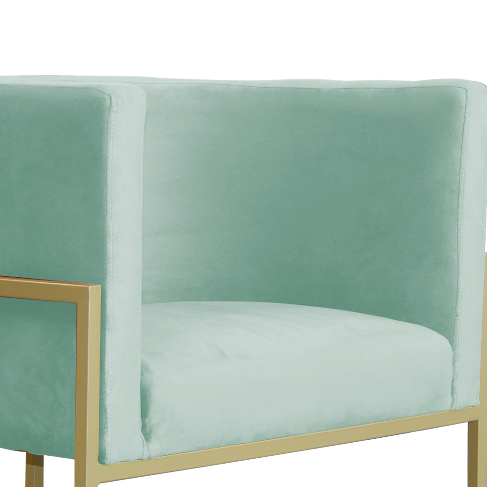 Kit 02 Poltronas Decorativa Luana Luxo Veludo Acqua