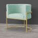 Kit 02 Poltronas Decorativa Luana Luxo Veludo Acqua