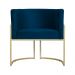 Kit 02 Poltronas Decorativa Luana Luxo Veludo Azul Marinho