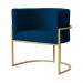 Kit 02 Poltronas Decorativa Luana Luxo Veludo Azul Marinho