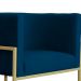 Kit 02 Poltronas Decorativa Luana Luxo Veludo Azul Marinho