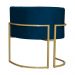 Kit 02 Poltronas Decorativa Luana Luxo Veludo Azul Marinho