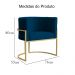 Kit 02 Poltronas Decorativa Luana Luxo Veludo Azul Marinho
