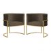 Kit 02 Poltronas Decorativa Luana Luxo Veludo Marrom