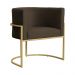 Kit 02 Poltronas Decorativa Luana Luxo Veludo Marrom