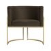 Kit 02 Poltronas Decorativa Luana Luxo Veludo Marrom
