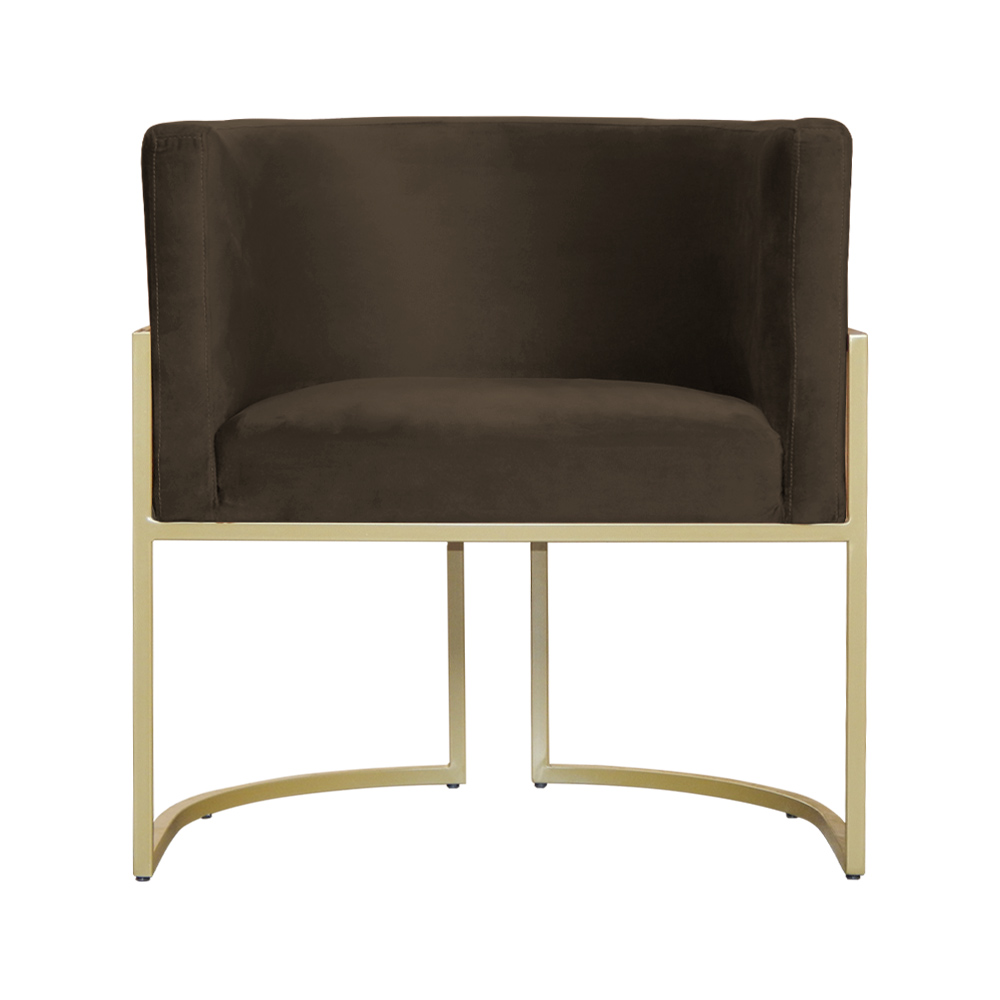 Kit 02 Poltronas Decorativa Luana Luxo Veludo Marrom