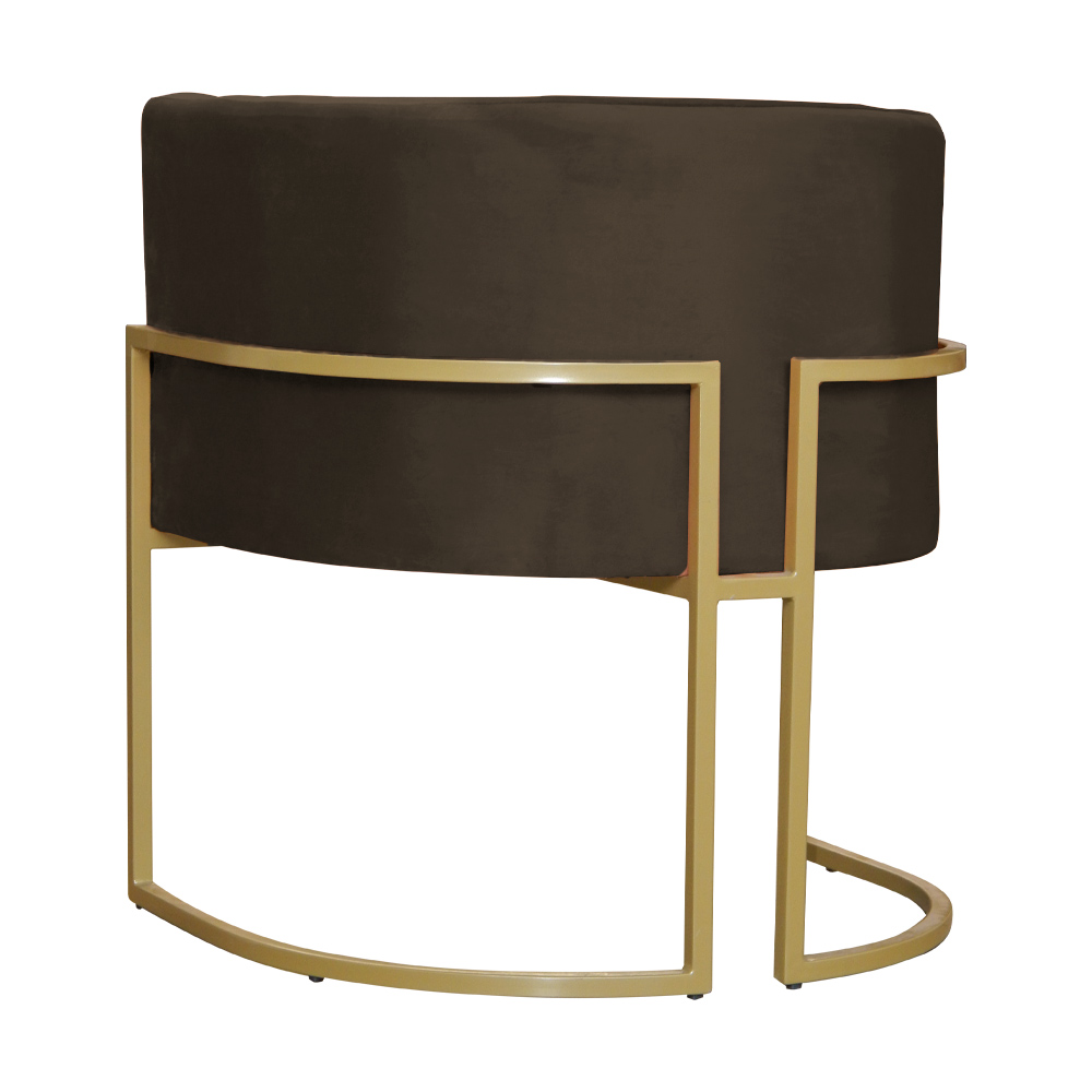 Kit 02 Poltronas Decorativa Luana Luxo Veludo Marrom