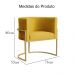 Kit 02 Poltronas Decorativa Luana Luxo Veludo Mostarda