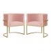 Kit 02 Poltronas Decorativa Luana Luxo Veludo Rosa