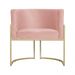 Kit 02 Poltronas Decorativa Luana Luxo Veludo Rosa