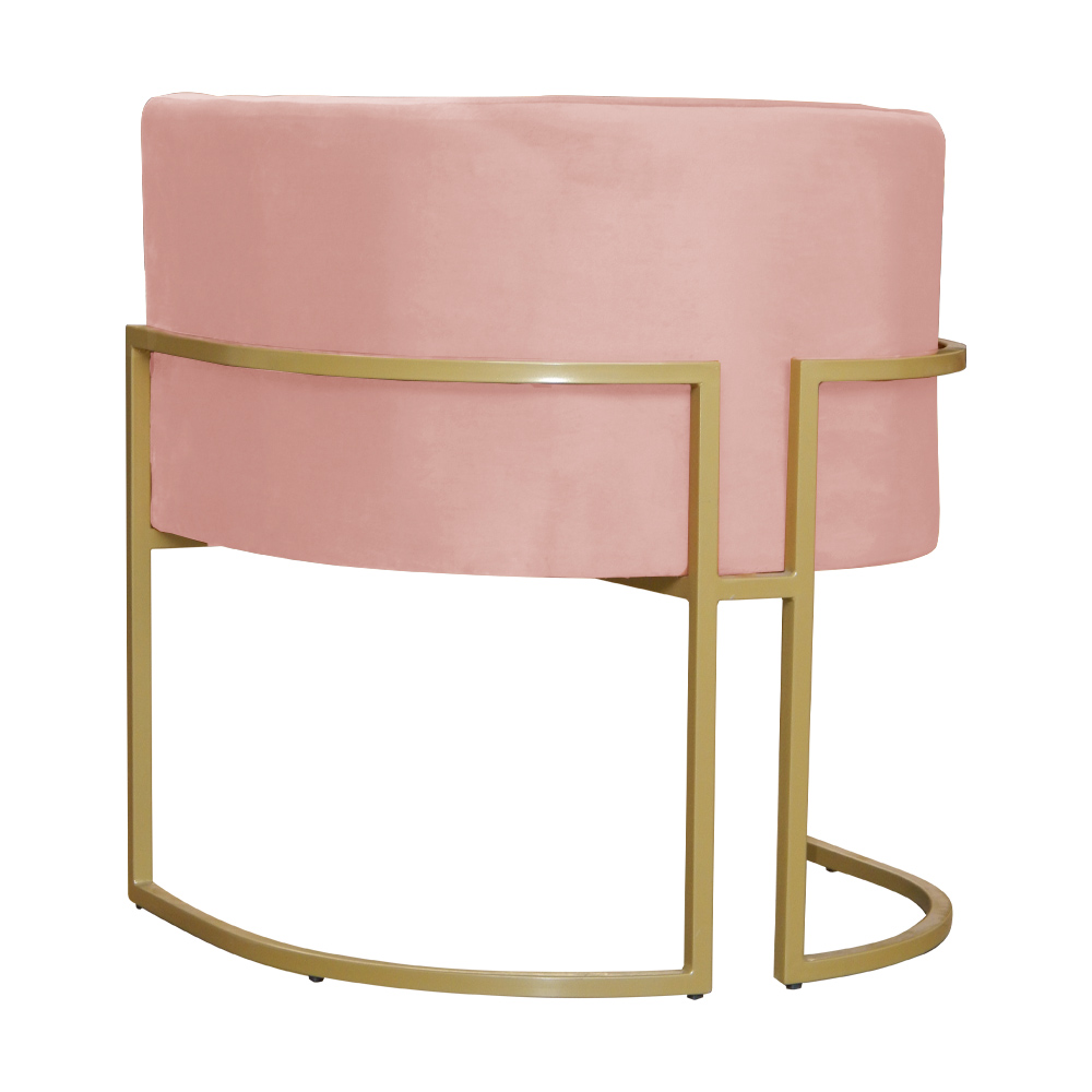 Kit 02 Poltronas Decorativa Luana Luxo Veludo Rosa