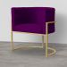 Kit 02 Poltronas Decorativa Luana Luxo Veludo Roxo