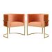Kit 02 Poltronas Decorativa Luana Luxo Veludo Terracota