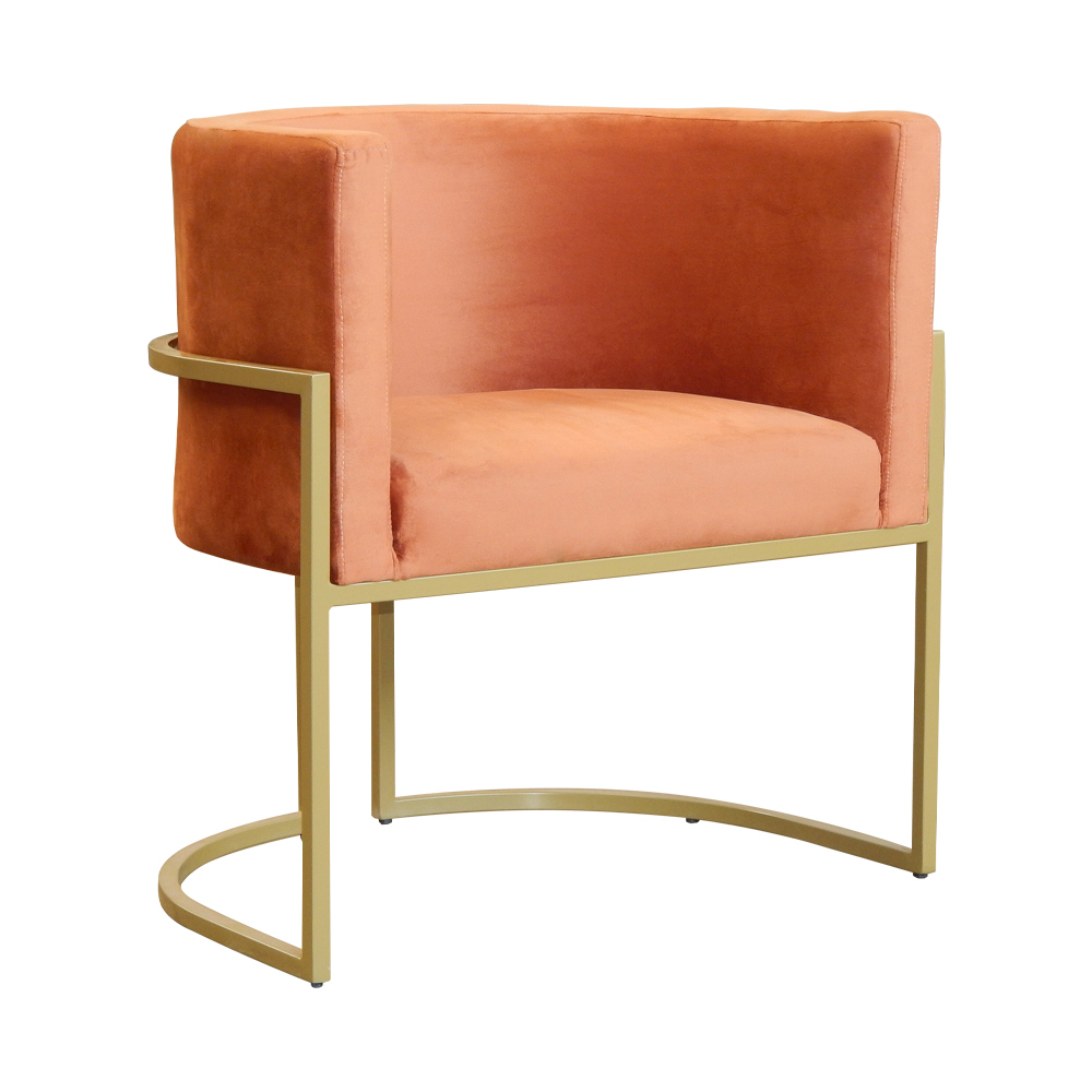 Kit 02 Poltronas Decorativa Luana Luxo Veludo Terracota