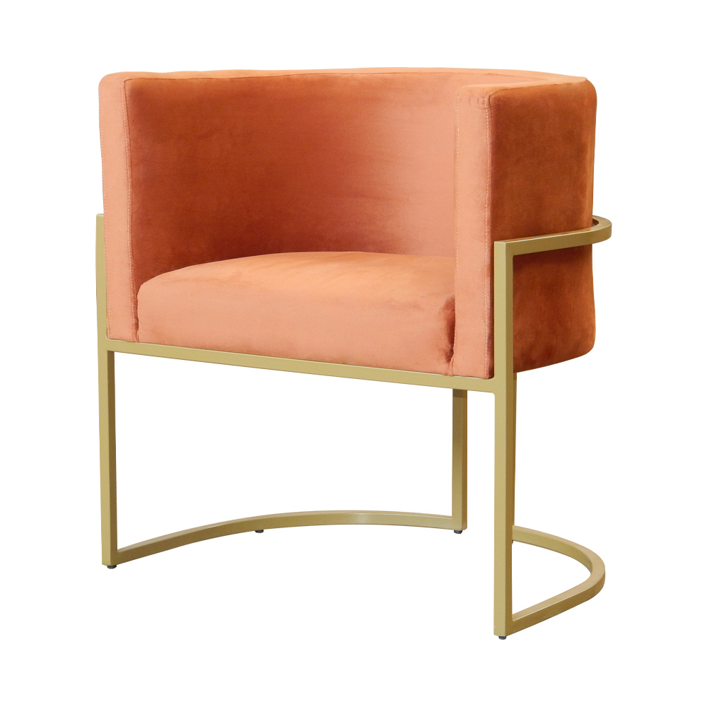 Kit 02 Poltronas Decorativa Luana Luxo Veludo Terracota