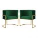 Kit 02 Poltronas Decorativa Luana Luxo Veludo Verde - DS Estofados