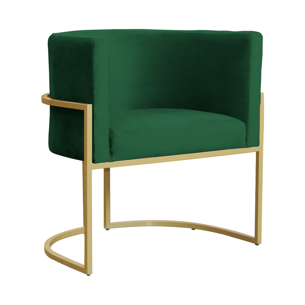 Kit 02 Poltronas Decorativa Luana Luxo Veludo Verde - DS Estofados