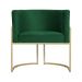Kit 02 Poltronas Decorativa Luana Luxo Veludo Verde - DS Estofados