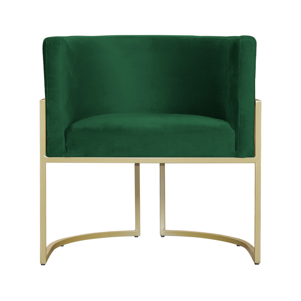 Kit 02 Poltronas Decorativa Luana Luxo Veludo Verde - DS Estofados