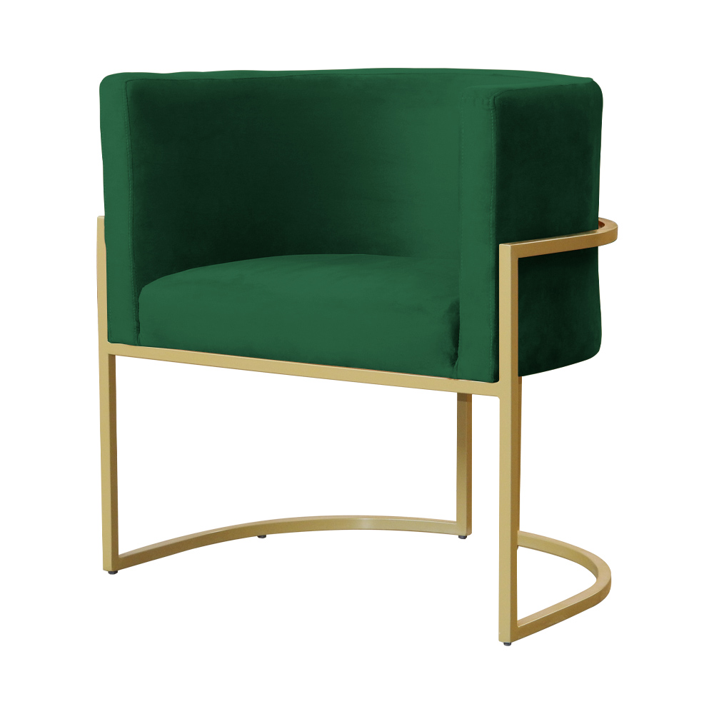 Kit 02 Poltronas Decorativa Luana Luxo Veludo Verde - DS Estofados