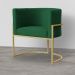 Kit 02 Poltronas Decorativa Luana Luxo Veludo Verde - DS Estofados