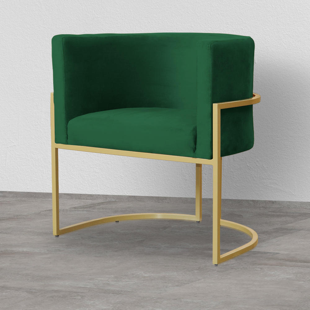 Kit 02 Poltronas Decorativa Luana Luxo Veludo Verde - DS Estofados
