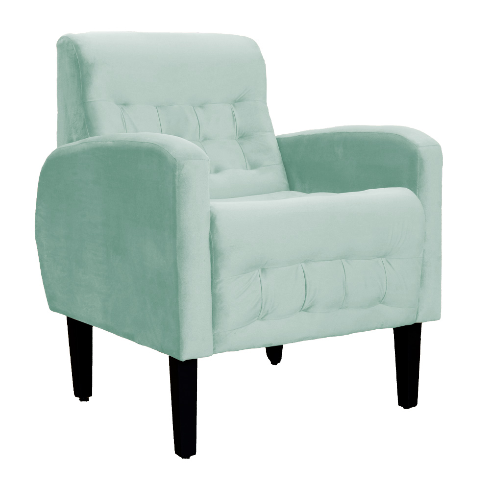 Kit 02 Poltronas Decorativa Luiza Para Escritório Veludo Acqua - DS Estofados
