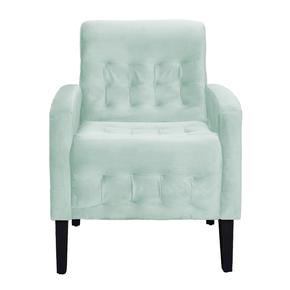 Kit 02 Poltronas Decorativa Luiza Para Escritório Veludo Acqua - DS Estofados