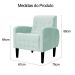 Kit 02 Poltronas Decorativa Luiza Para Escritório Veludo Acqua - DS Estofados