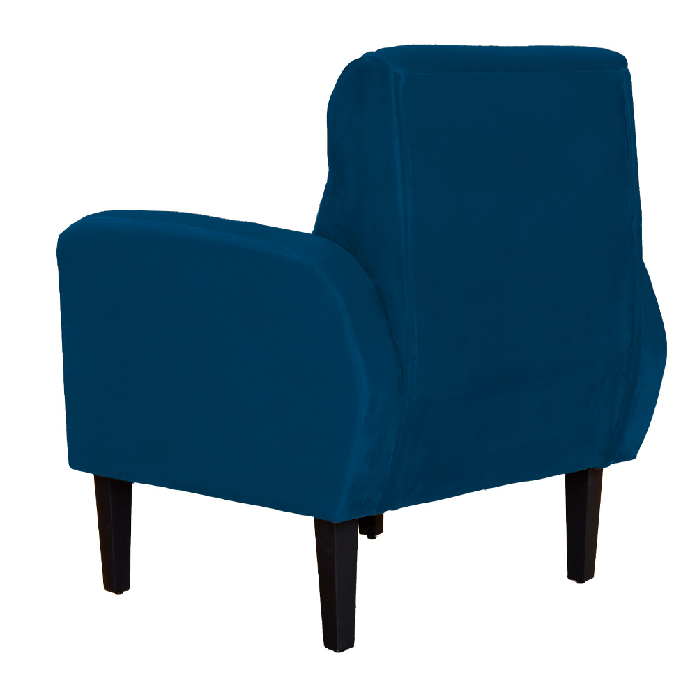 Kit 02 Poltronas Decorativa Luiza Para Escritório Veludo Azul Marinho - DS Estofados