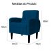 Kit 02 Poltronas Decorativa Luiza Para Escritório Veludo Azul Marinho - DS Estofados