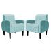 Kit 02 Poltronas Decorativa Luiza Para Escritório Veludo Azul Turquesa - DS Estofados