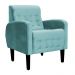 Kit 02 Poltronas Decorativa Luiza Para Escritório Veludo Azul Turquesa - DS Estofados