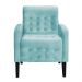 Kit 02 Poltronas Decorativa Luiza Para Escritório Veludo Azul Turquesa - DS Estofados