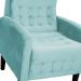 Kit 02 Poltronas Decorativa Luiza Para Escritório Veludo Azul Turquesa - DS Estofados