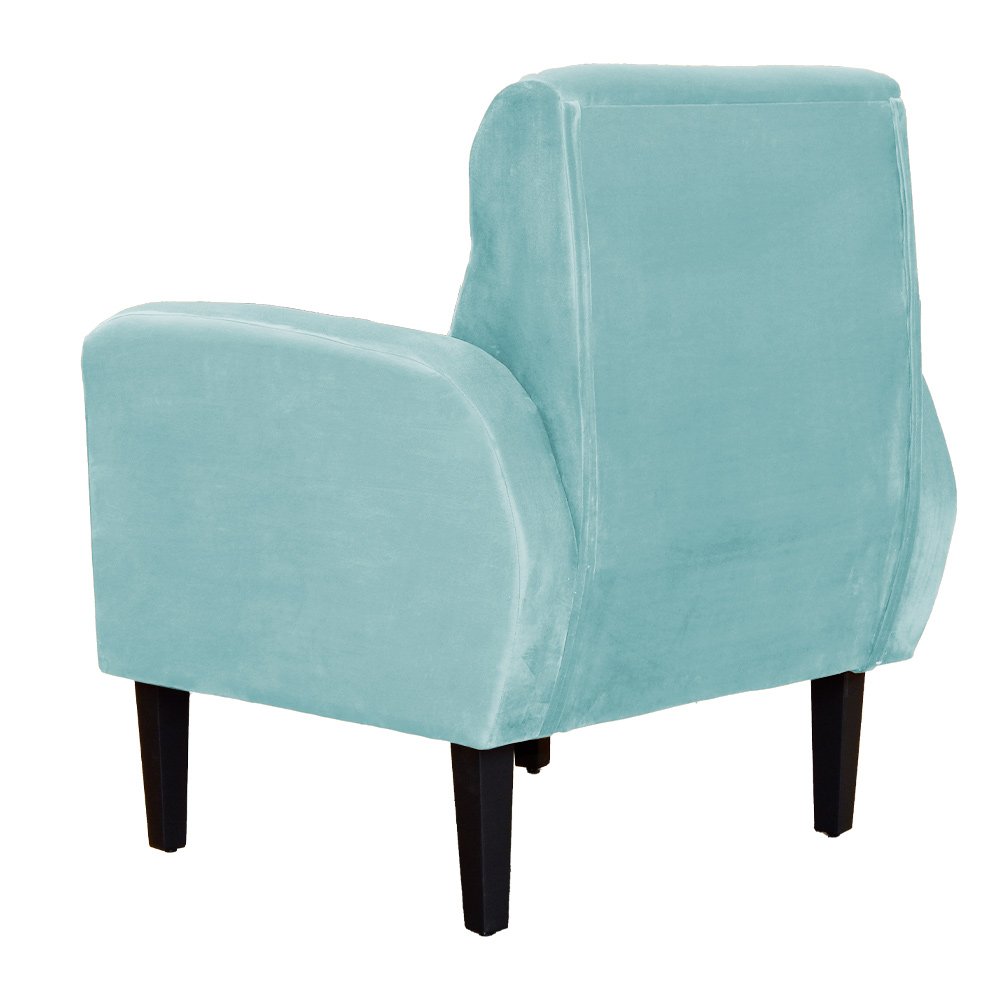 Kit 02 Poltronas Decorativa Luiza Para Escritório Veludo Azul Turquesa - DS Estofados