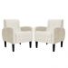 Kit 02 Poltronas Decorativa Luiza Para Escritório Veludo Bege - DS Estofados
