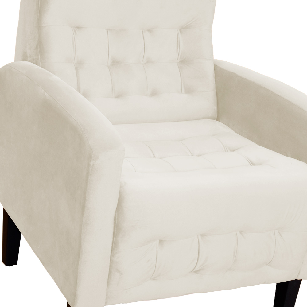 Kit 02 Poltronas Decorativa Luiza Para Escritório Veludo Bege - DS Estofados