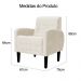 Kit 02 Poltronas Decorativa Luiza Para Escritório Veludo Bege - DS Estofados