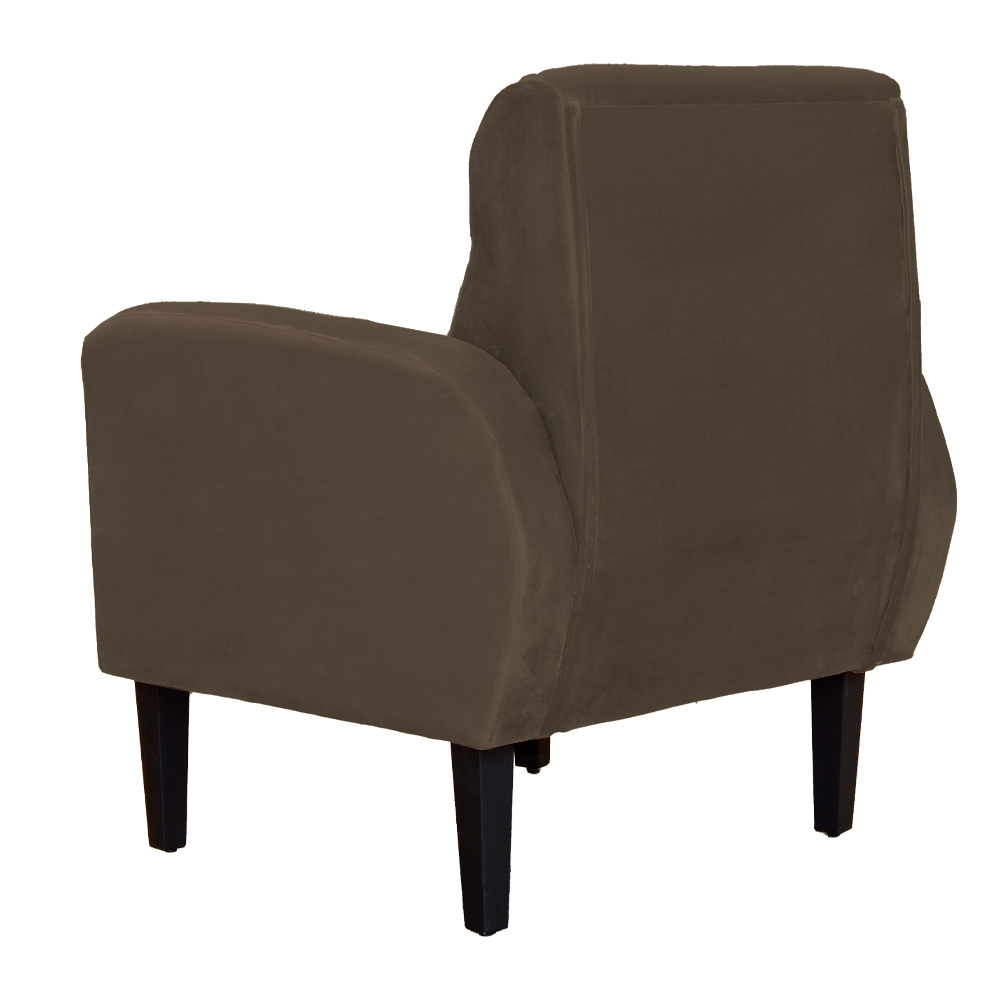 Kit 02 Poltronas Decorativa Luiza Para Escritório Veludo Marrom - DS Estofados